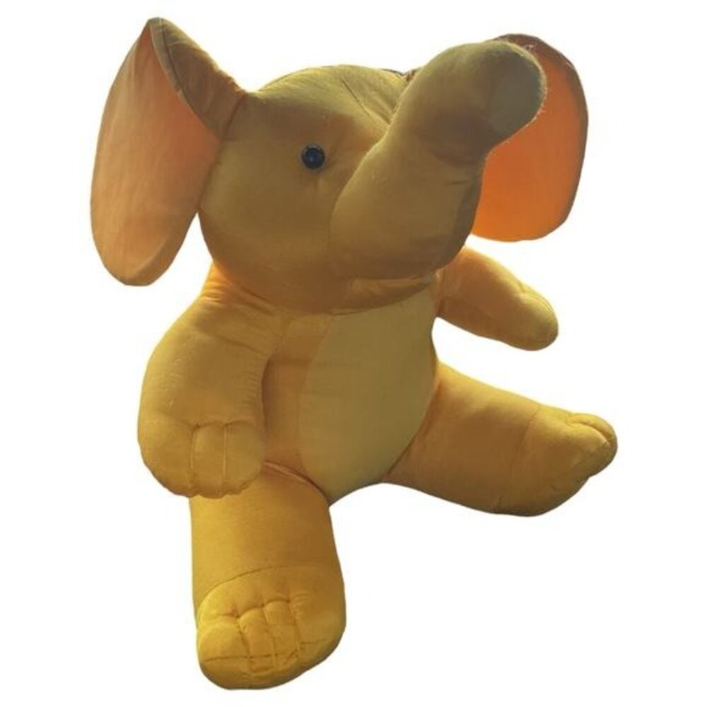 Yellow Elephant Nylon Parachute Hard Stuffed Animal Plush 9"